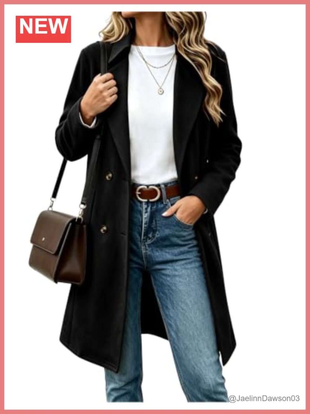 Women's Faux Suede Mid Long Trench Coat Double Breasted Pea Coat Business Casual